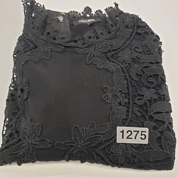 Fashion Nova Bodysuit Women 3X Black Sheer Lace Whimsigoth Fairy Grunge Witchy - Picture 10 of 10